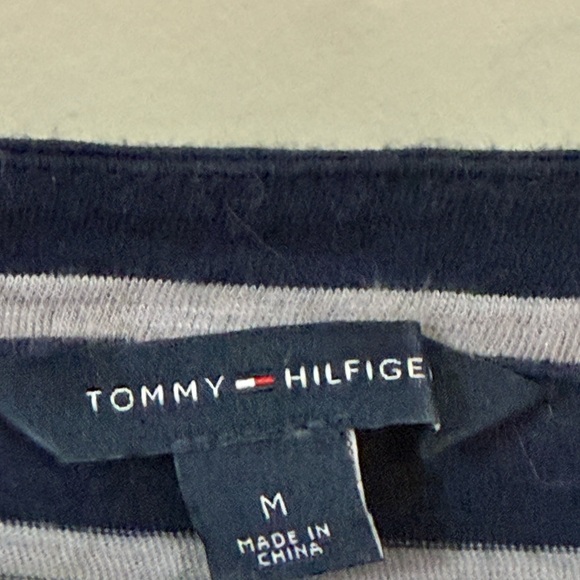 Tommy Hilfiger Women's Navy and White Striped Blouse - Picture 3 of 3